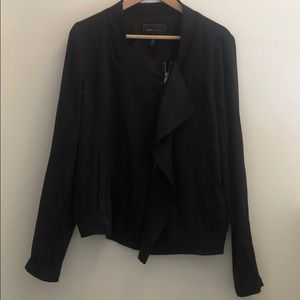 BCBGMAXAZRIA Satin Bomber Jacket in Black